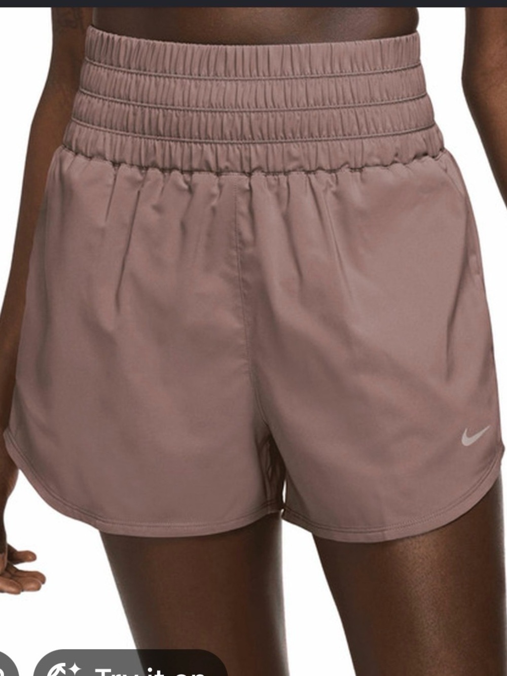 Nike One Women's Dri Fit Athletic High-Waist Shorts - Smokey Mauve